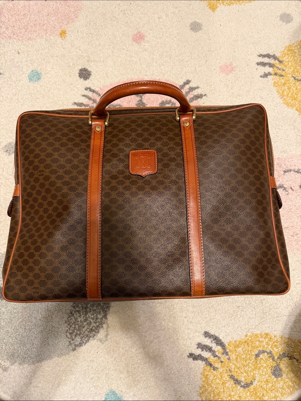 Celine Classic Brown Monogram Triomphe Tote/Briefcase